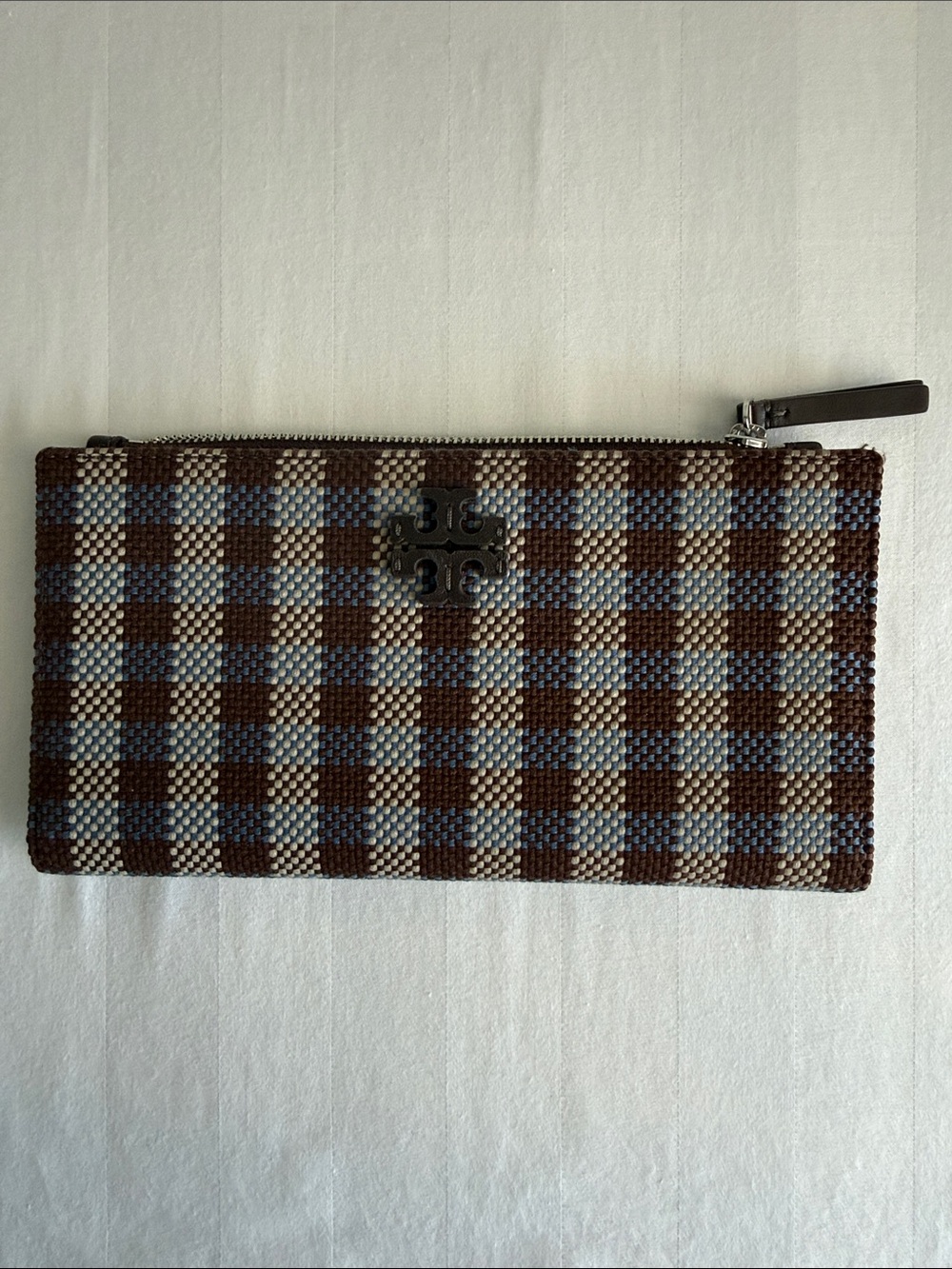 Tory Burch Blake Slim Wallet in the "Blue Multi"